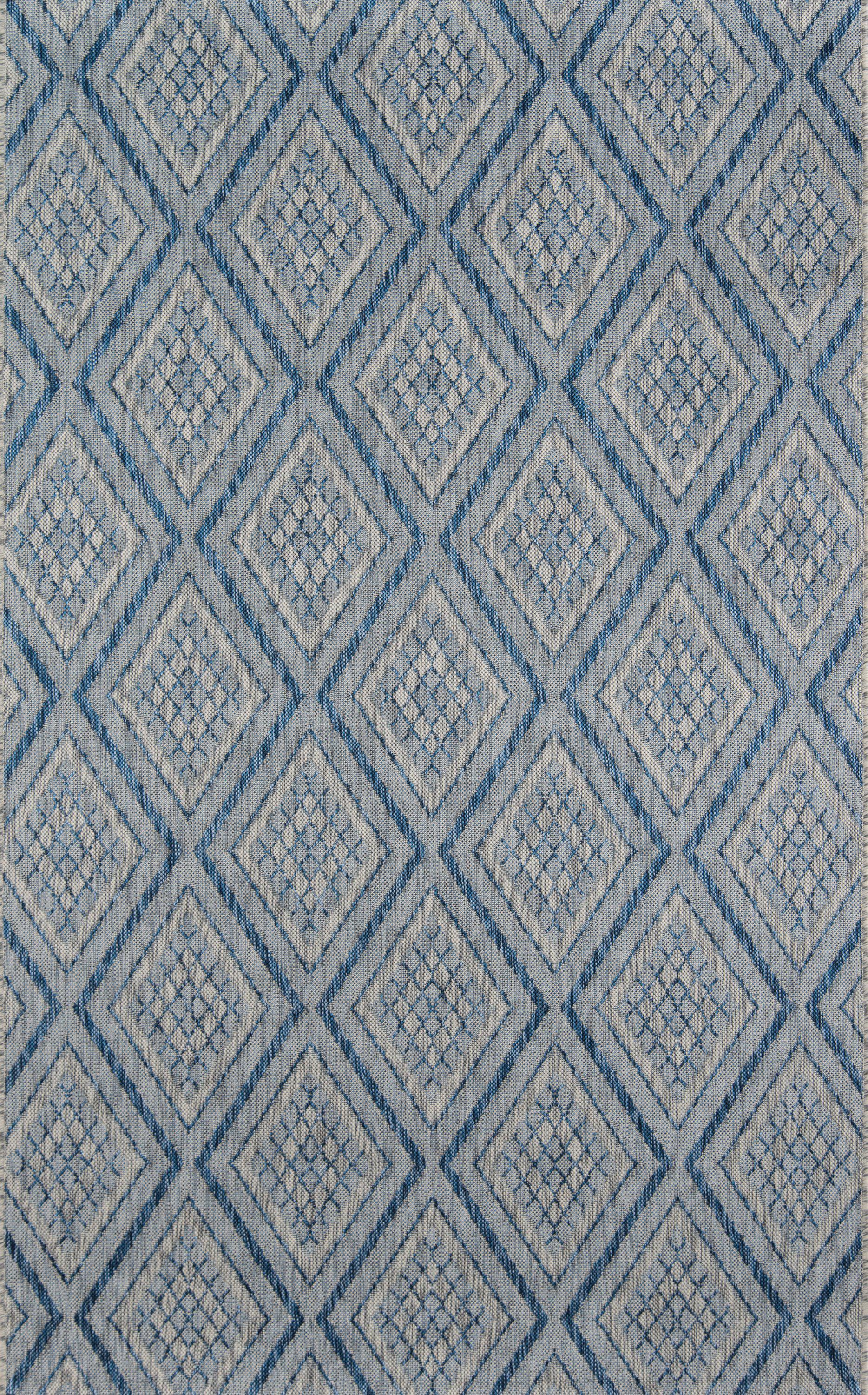Madcap Cottage by Momeni Lake Palace Rajastan Weekend Blue Indoor/Outdoor Area Rug-Area Rug-Momeni-2' X 3'-The Rug Truck