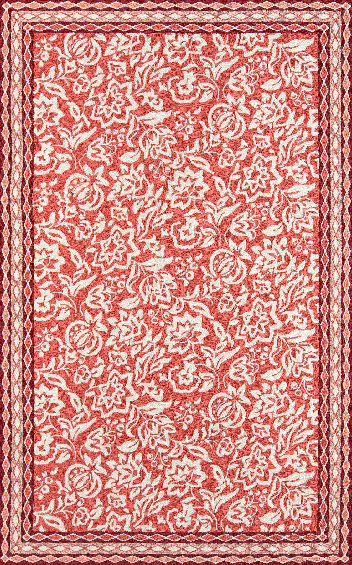 Madcap Cottage by Momeni Under A Loggia Rokeby Road Red Indoor/Outdoor Area Rug-Area Rug-Momeni-The Rug Truck