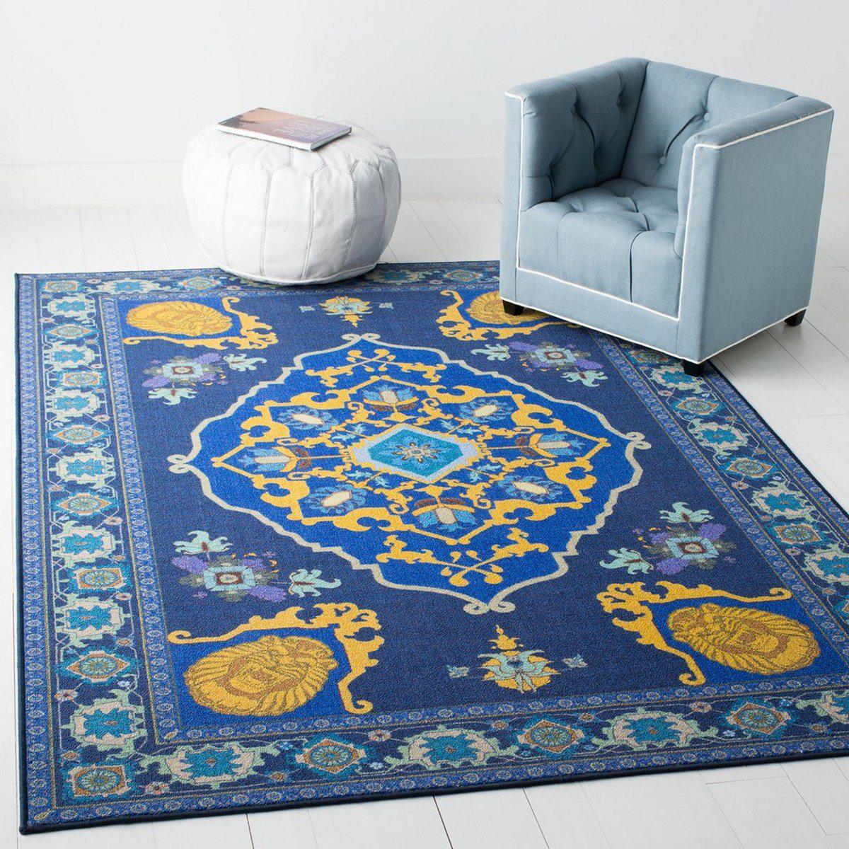 Safavieh Collection Inspired by Disney’s Live Action Film Aladdin - Magic Carpet Rug, Purple / Gold-Area Rug-Safavieh-2' 3" X 3' 9"-The Rug Truck