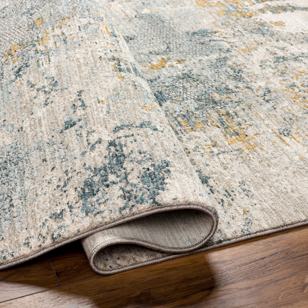 Livabliss Dresden DRE-2300 Taupe/Teal Area Rug Texture URL