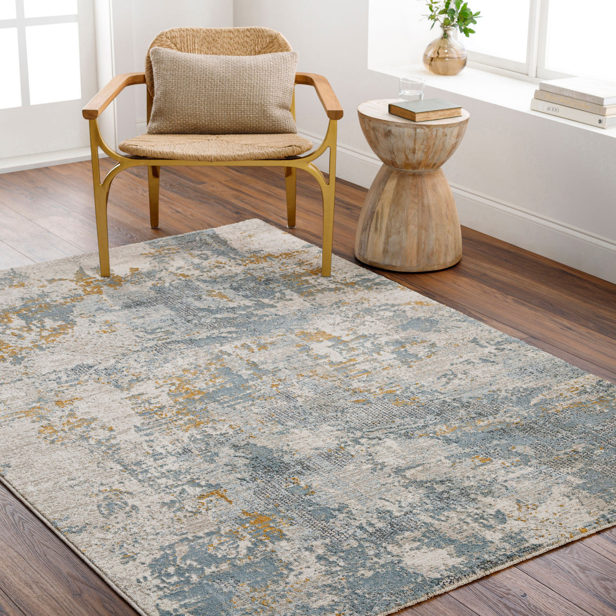 Livabliss Dresden DRE-2300 Taupe/Teal Area Rug Environmental URL