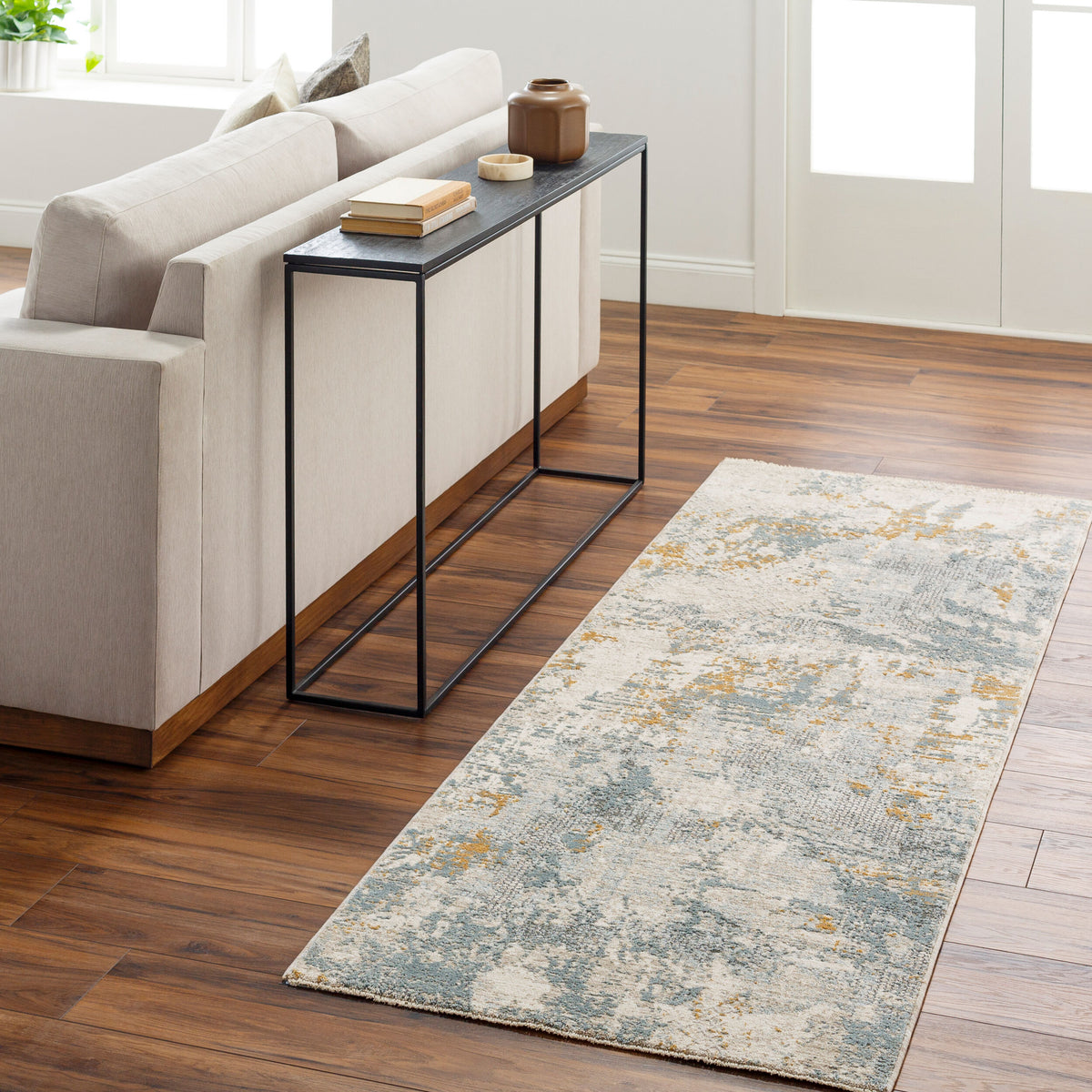 Livabliss Dresden DRE-2300 Taupe/Teal Area Rug Environmental URL