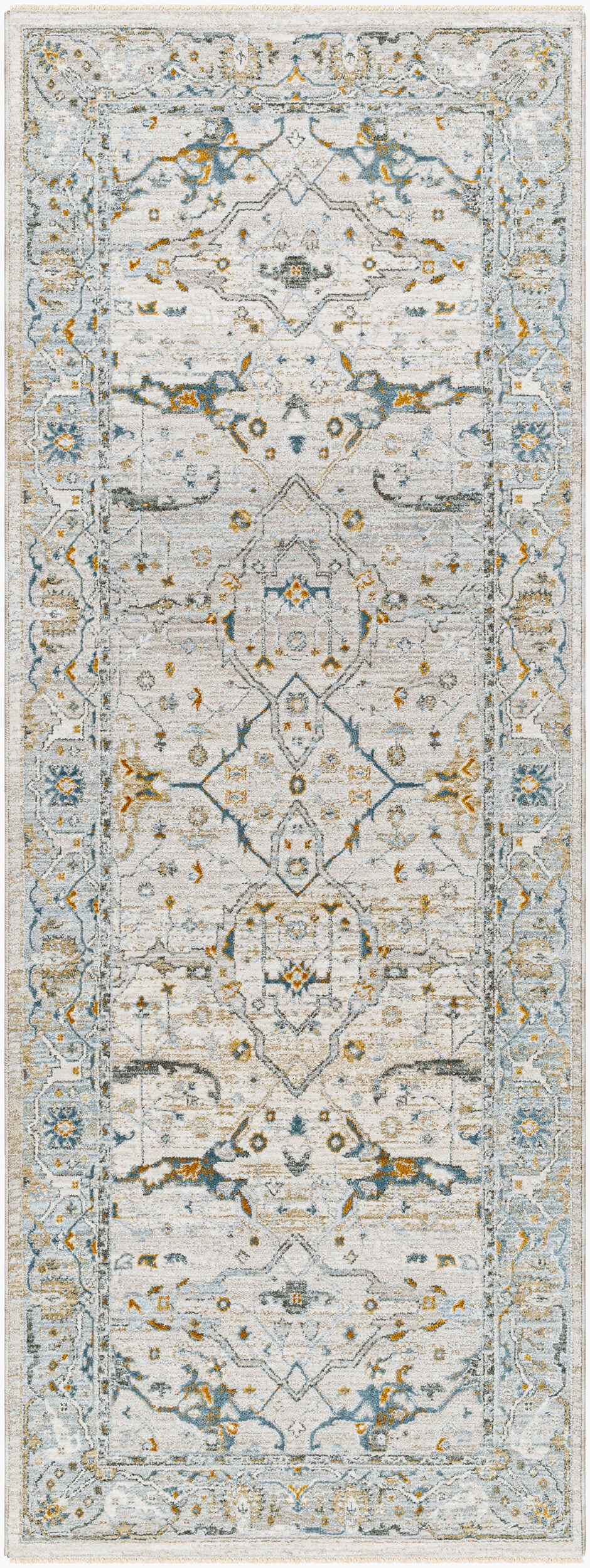 Livabliss Dresden DRE-2309 Taupe/Teal Area Rug - 5x8