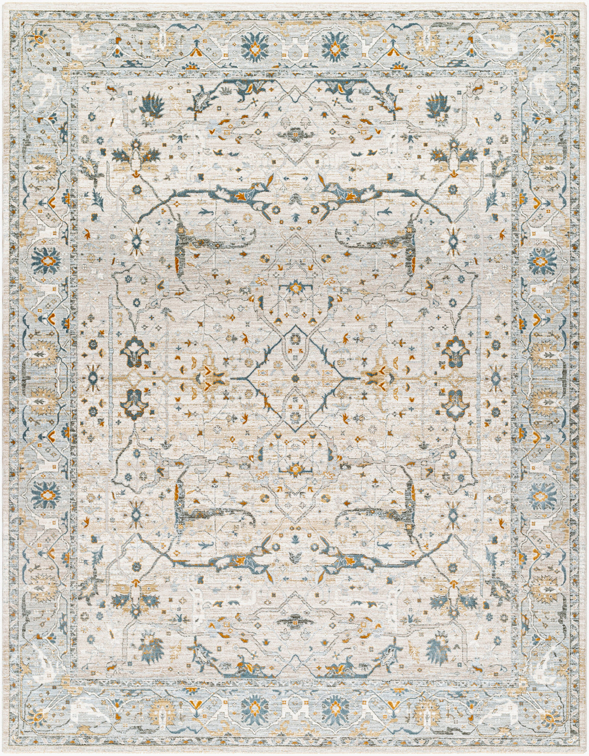 Livabliss Dresden DRE-2309 Taupe/Teal Area Rug - 5x8