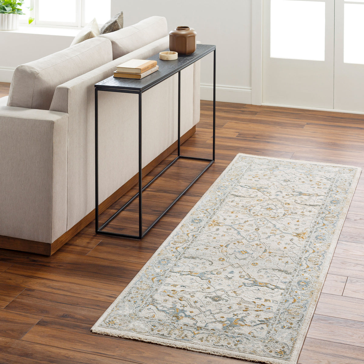 Livabliss Dresden DRE-2309 Taupe/Teal Area Rug Environmental URL