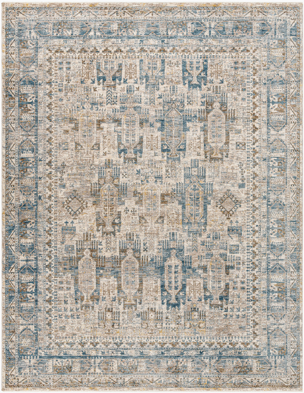 Livabliss Mirabel MBE-2302 Brown/Pale Blue Area Rug - 5x8
