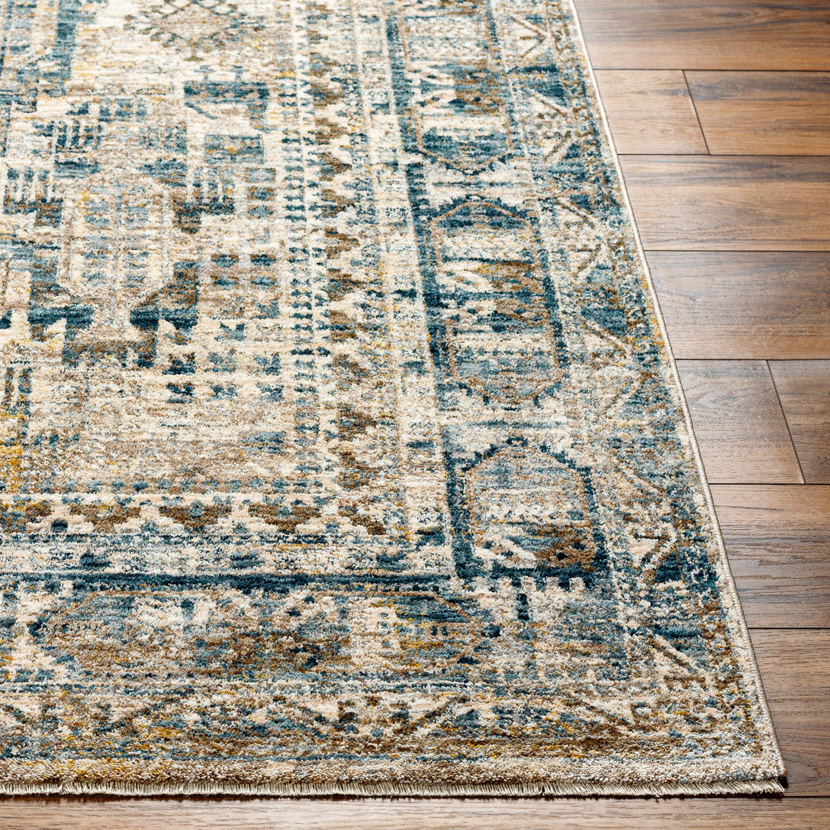 Livabliss Mirabel MBE-2302 Brown/Pale Blue Area Rug Corner URL