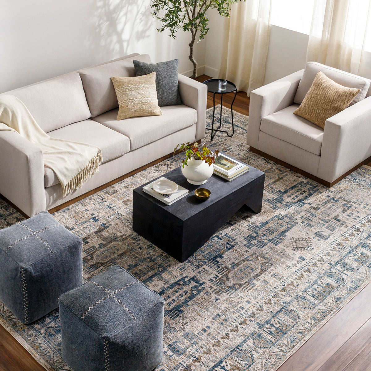 Livabliss Mirabel MBE-2302 Brown/Pale Blue Area Rug Environmental URL
