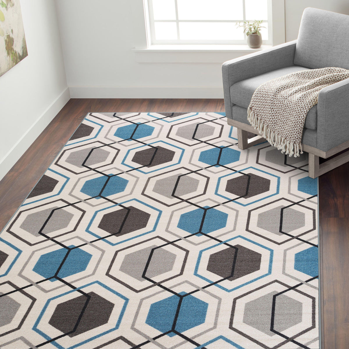 Avora 511 Blue Area Rug-Area Rug-World Rug Gallery-The Rug Truck
