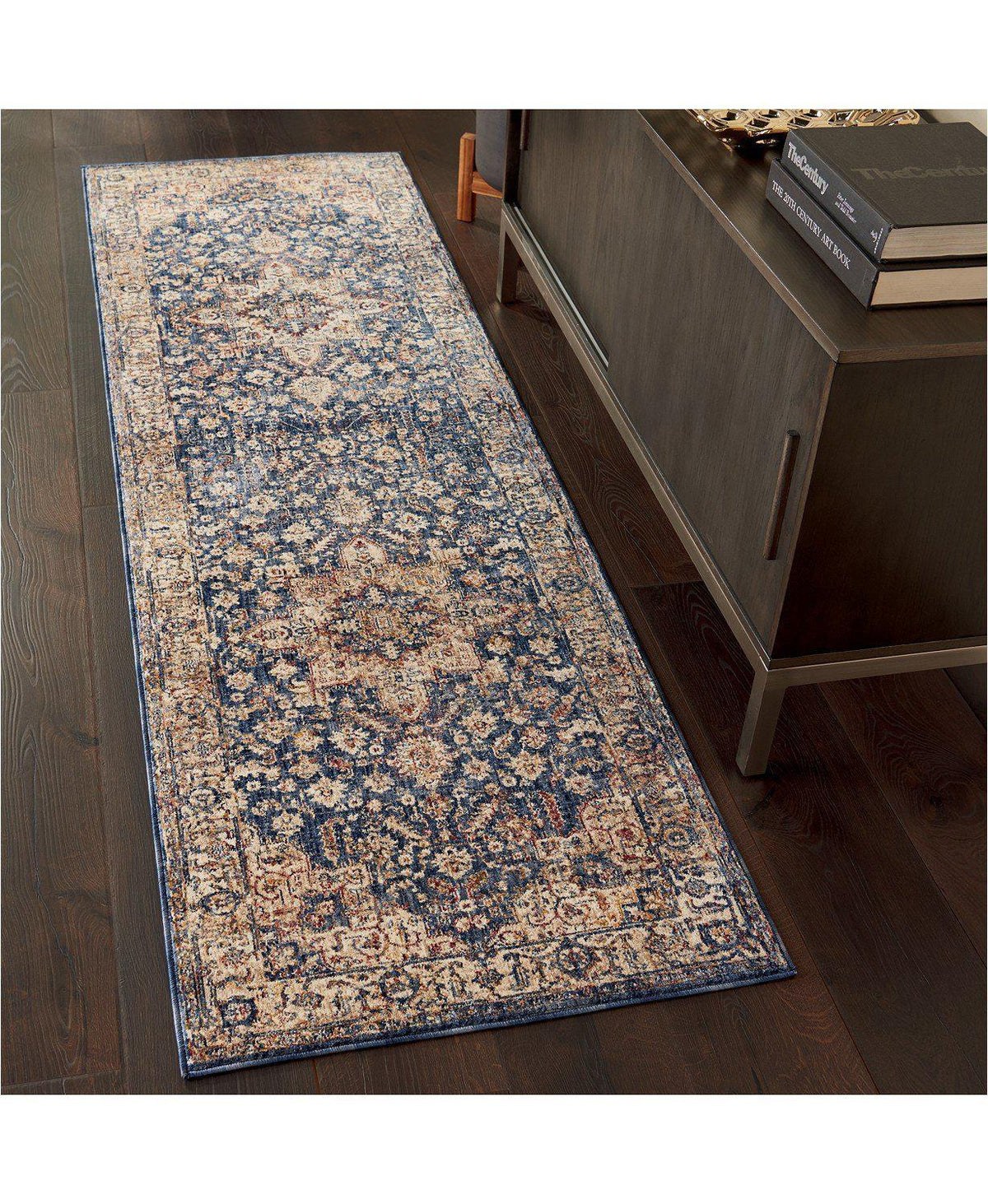 Taza TAZ02 Heriz Dark Blue-Area Rugs-Kenneth Mink Home-The Rug Truck