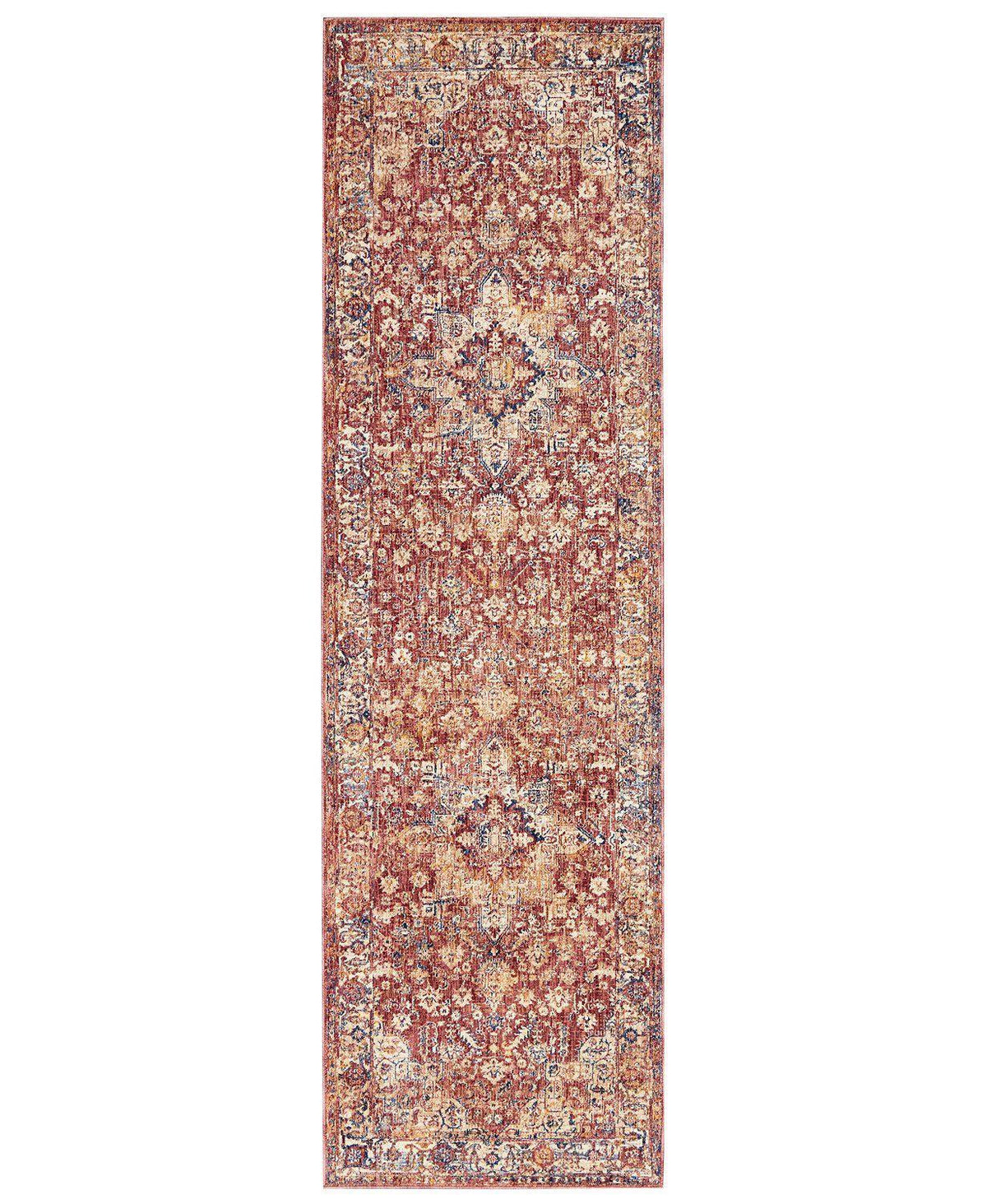 Taza TAZ02 Heriz Red-Area Rugs-Kenneth Mink Home-2&#39; 3&quot; x 7&#39; 6&quot;-The Rug Truck