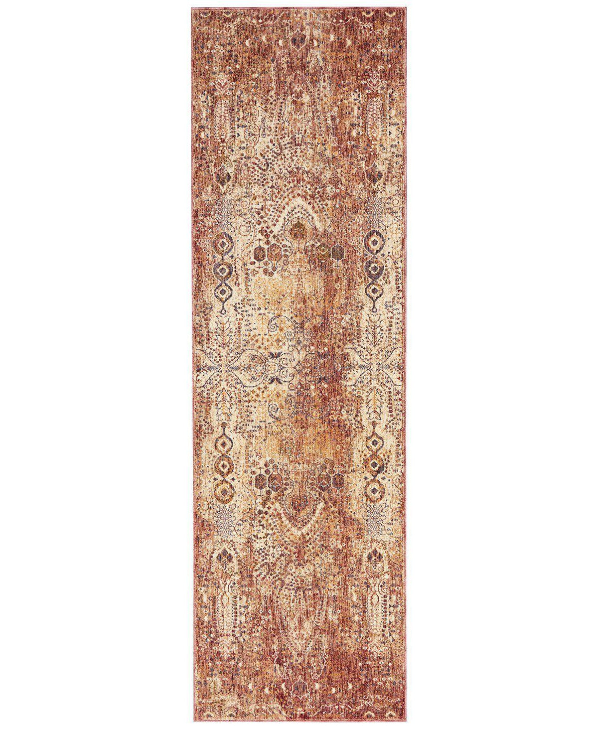 Taza TAZ01 Lavar Red-Area Rugs-Kenneth Mink Home-2&#39; 3&quot; x 7&#39; 6&quot;-The Rug Truck