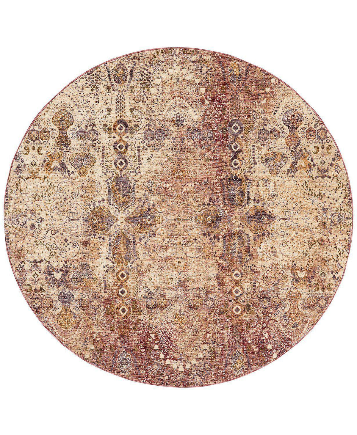 Taza TAZ01 Lavar Red-Area Rugs-Kenneth Mink Home-5&#39; Round-The Rug Truck