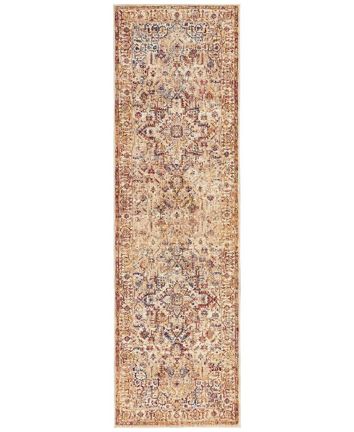 Taza TAZ02 Heriz Beige-Area Rugs-Kenneth Mink Home-2&#39; 3&quot; x 7&#39; 6&quot;-The Rug Truck