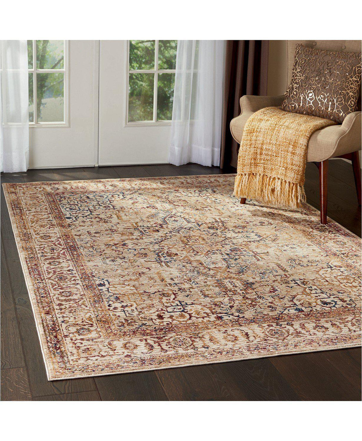 Taza TAZ02 Heriz Beige-Area Rugs-Kenneth Mink Home-The Rug Truck