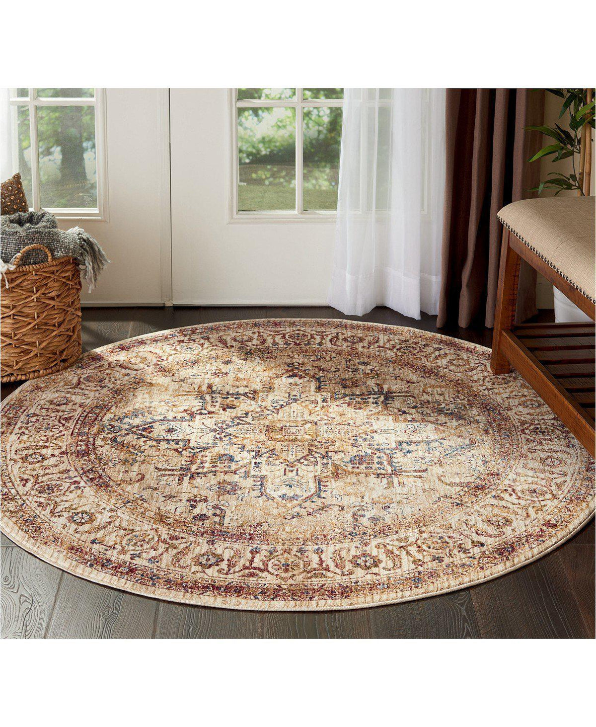 Taza TAZ02 Heriz Beige-Area Rugs-Kenneth Mink Home-The Rug Truck