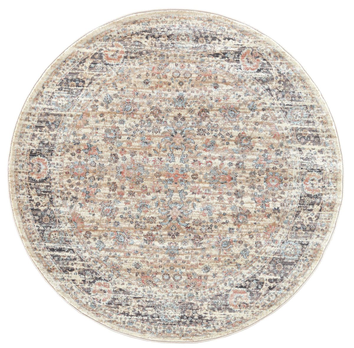 Francesca 501 Light Beige Area Rug (5&#39;3 Round)