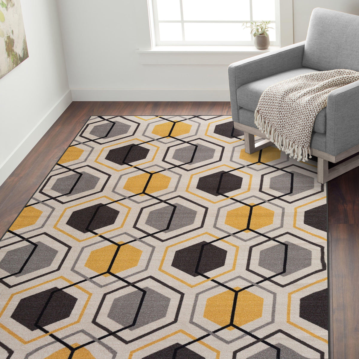 Avora 511 Yellow Area Rug-Area Rug-World Rug Gallery-The Rug Truck