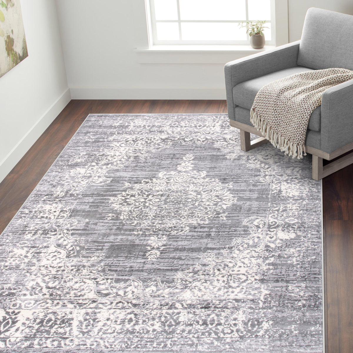 Monaco 834 Gray Area Rug-Area Rug-World Rug Gallery-The Rug Truck