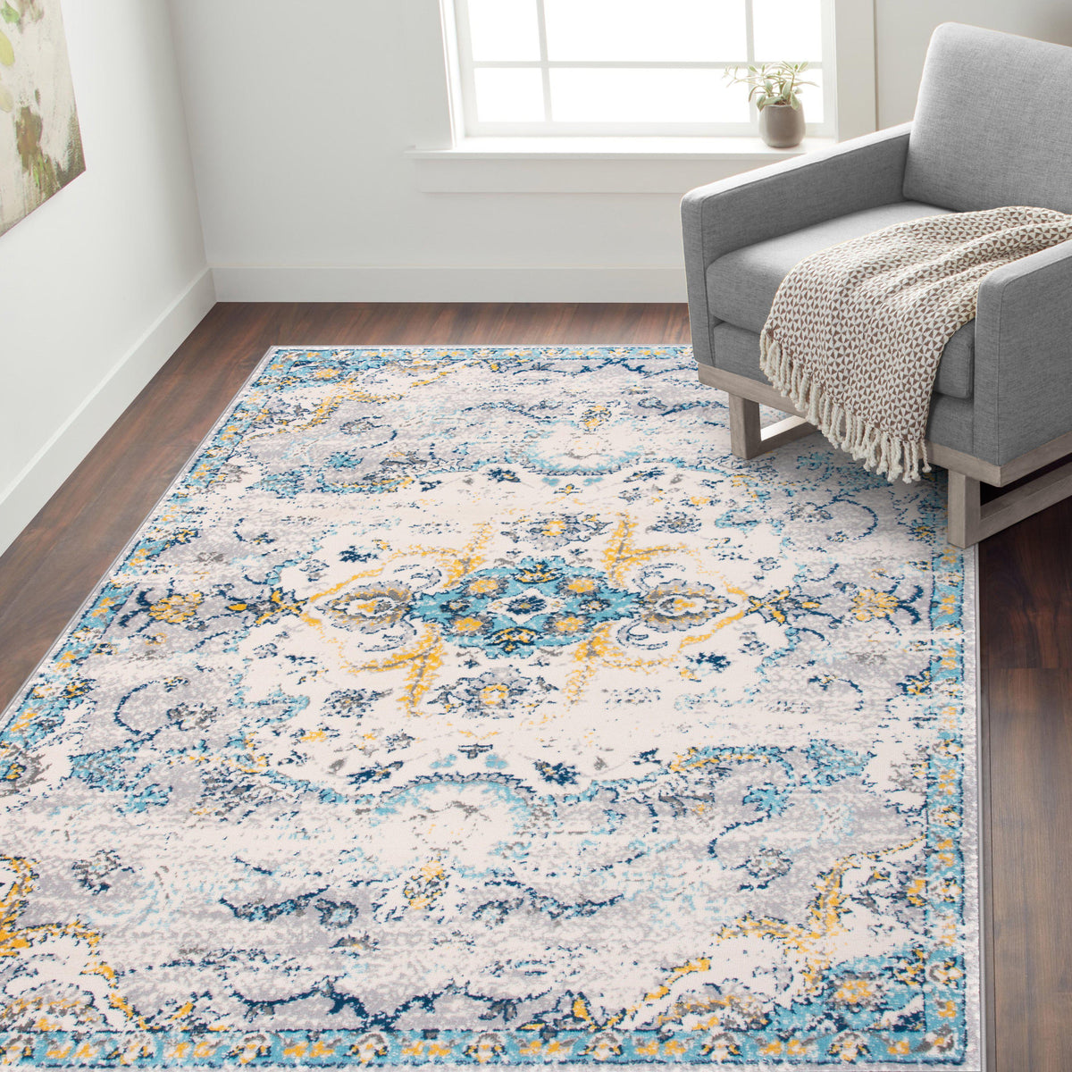 Monaco 835 Blue Area Rug-Area Rug-World Rug Gallery-The Rug Truck