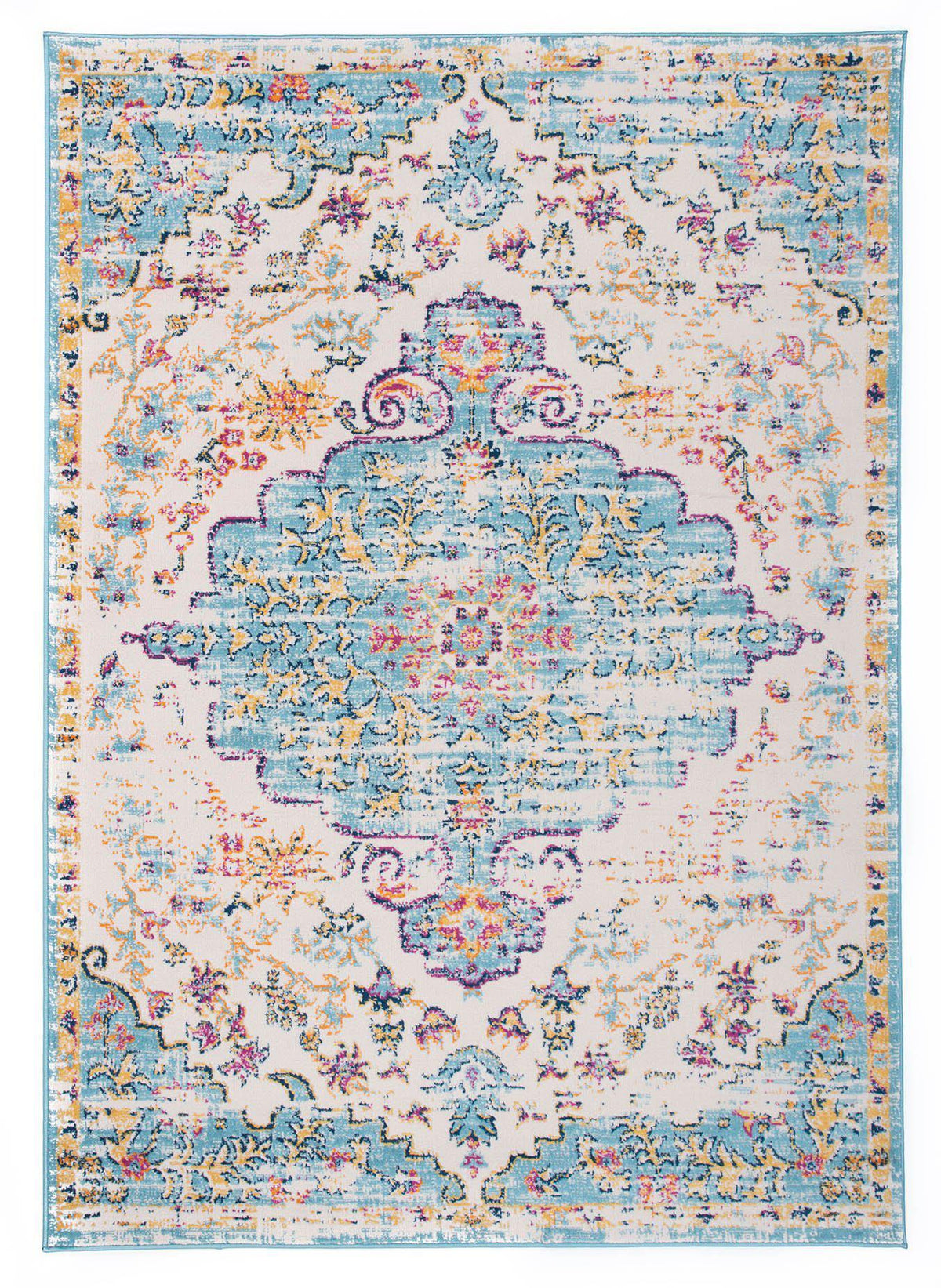 Monaco 837 Blue Area Rug-Area Rug-World Rug Gallery-5&#39; x 7&#39;-The Rug Truck