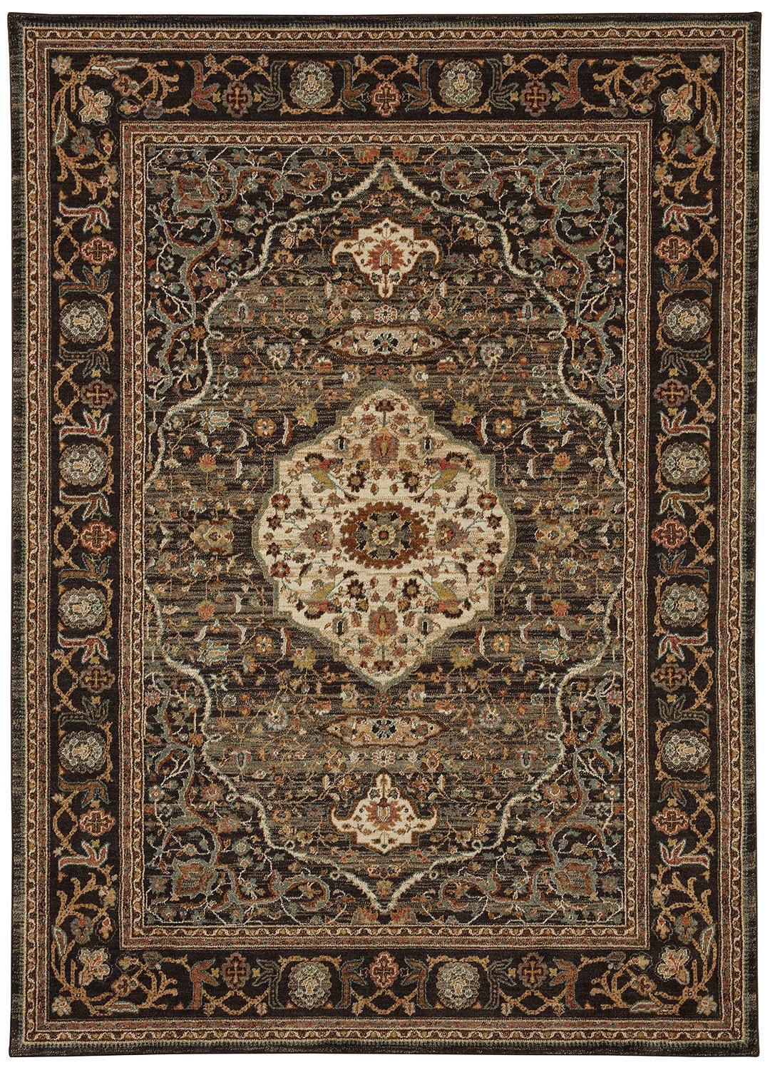 Karastan Spice Market Petra Charcoal-Area Rug-Karastan-3&#39; 5&quot;x5&#39; 5&quot;-The Rug Truck