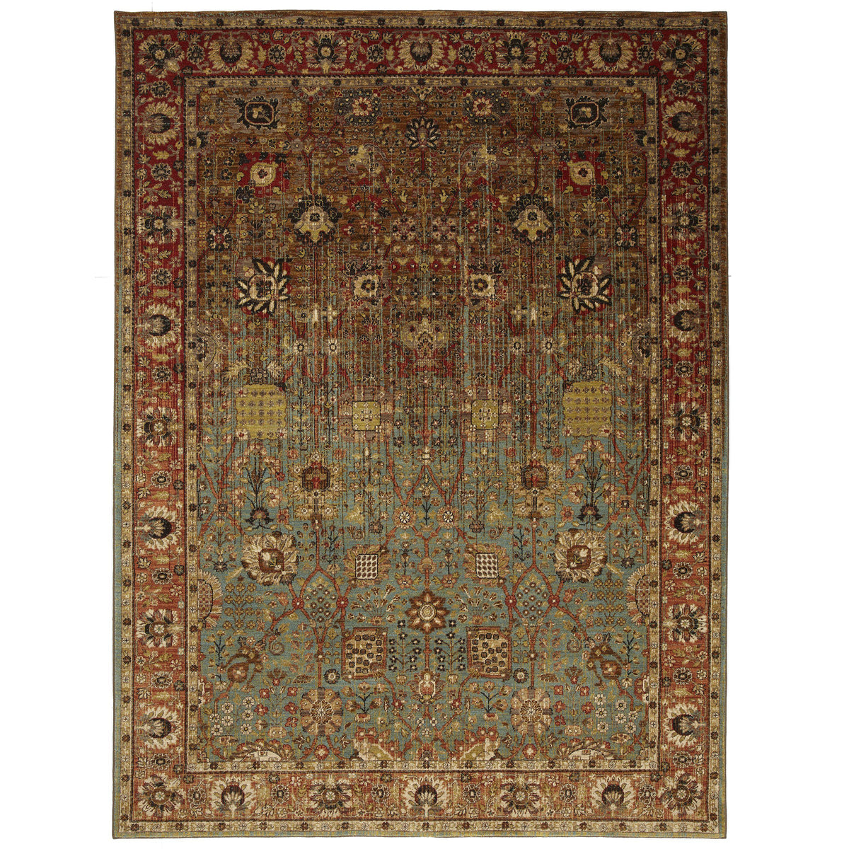 Karastan Spice Market Myanmar Aquamarine-Area Rug-Karastan-3&#39; 5&quot;x5&#39; 5&quot;-The Rug Truck