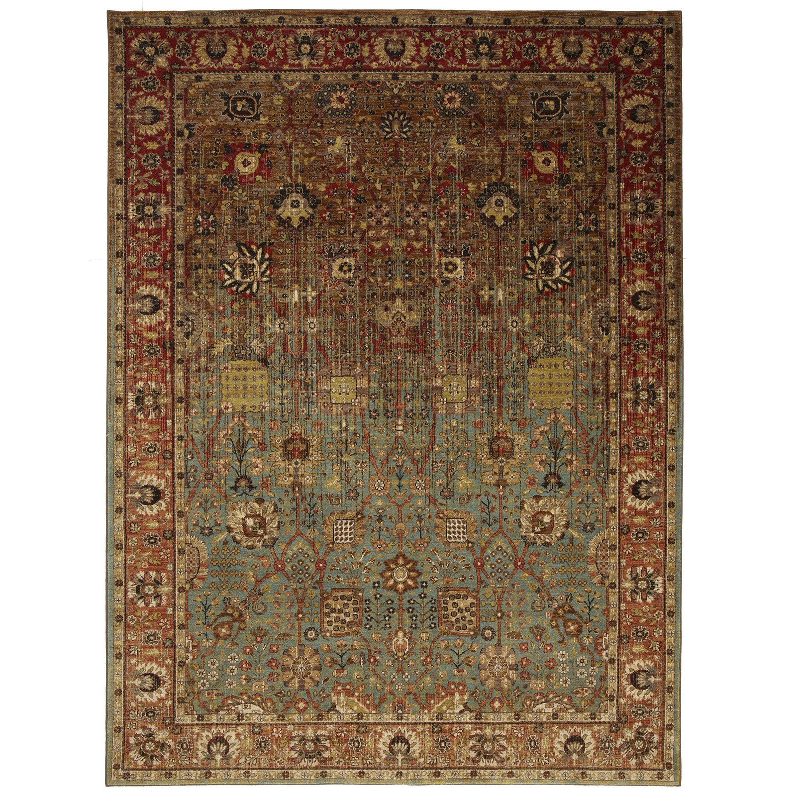 Karastan Spice Market Myanmar Aquamarine-Area Rug-Karastan-3' 5"x5' 5"-The Rug Truck