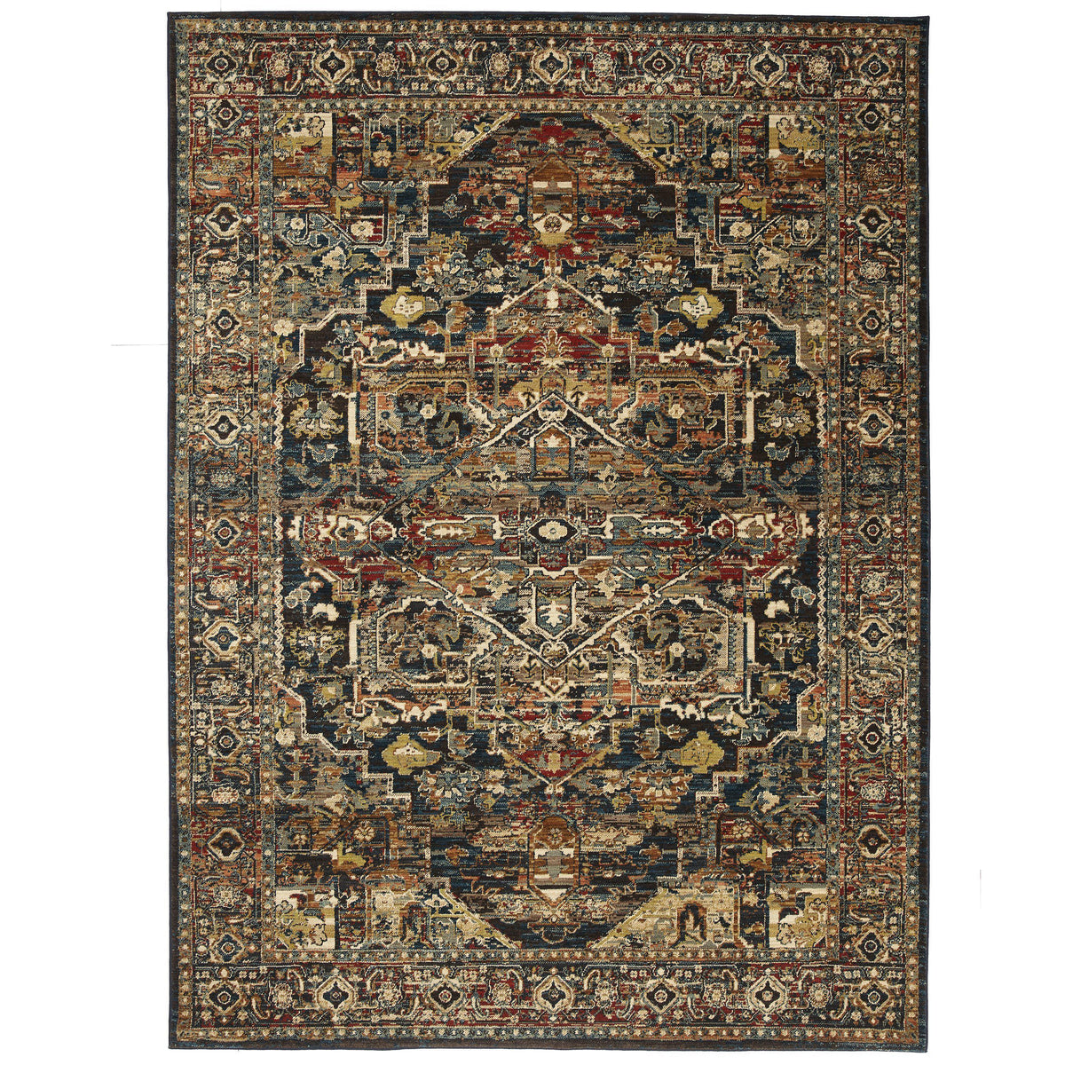 Karastan Spice Market Alcantara Sapphire-Area Rug-Karastan-3&#39; 5&quot;x5&#39; 5&quot;-The Rug Truck