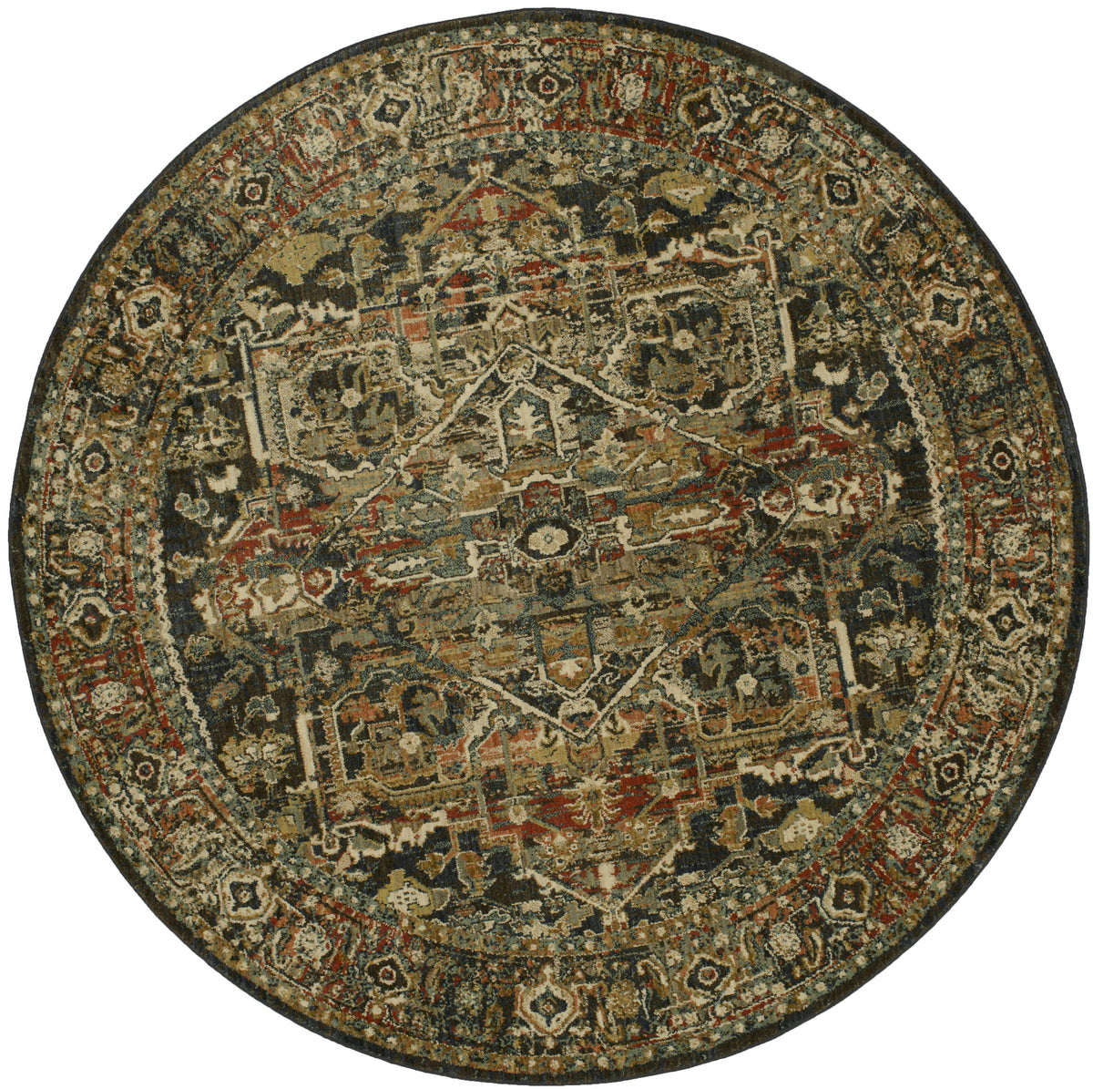 Karastan Spice Market Alcantara Sapphire-Area Rug-Karastan-8&#39;x8&#39;-The Rug Truck