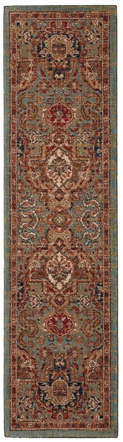 Karastan Spice Market Dhahar Aquamarine-Area Rug-Karastan-2&#39; 4&quot;x7&#39; 10&quot;-The Rug Truck