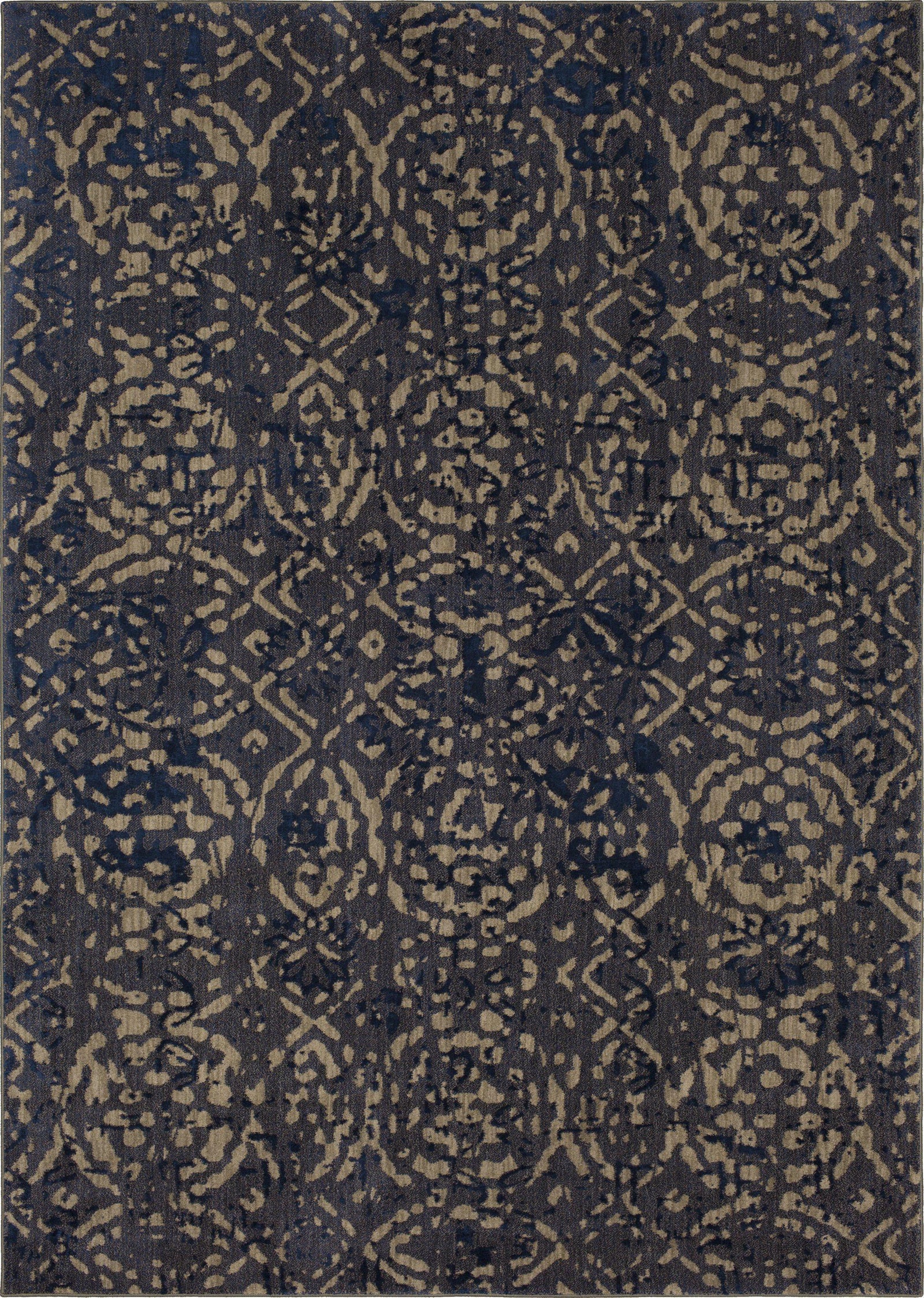 Karastan Cosmopolitan Block Print Ink Blue by Patina Vie-Area Rug-Karastan-2'x3'-The Rug Truck
