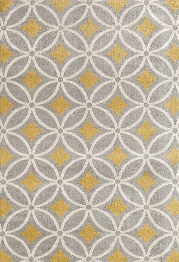 Newport 9104 Gray/yellow Area Rug 5 X 7