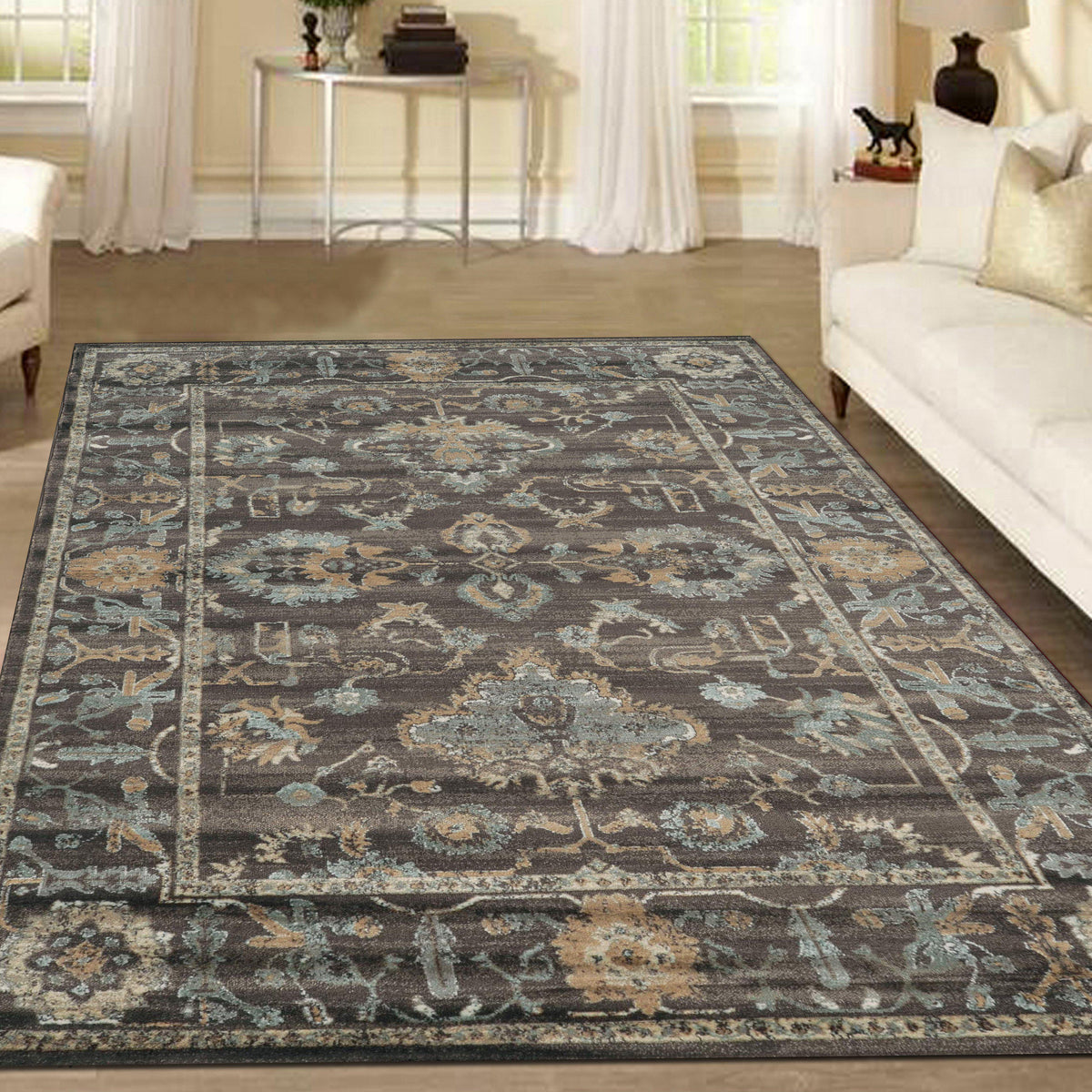 Allora 3562 Light Brown Area Rug (7&#39;10 x 10&#39;6)