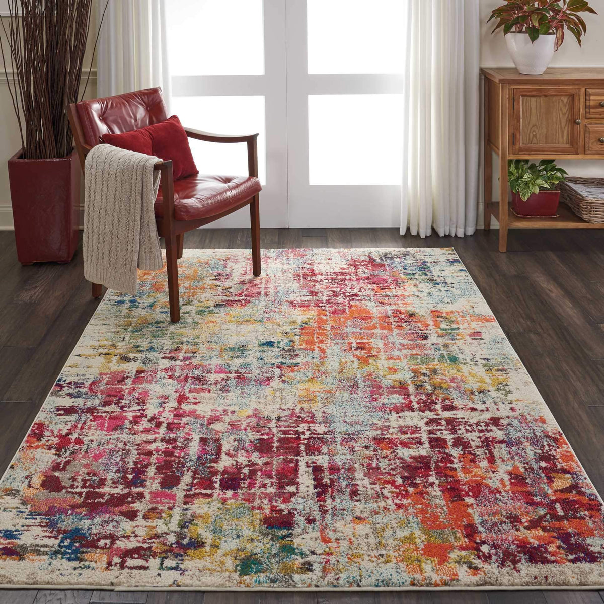 Celestial CES13 Pink/Multi Area Rug-Area Rug-Nourison-The Rug Truck