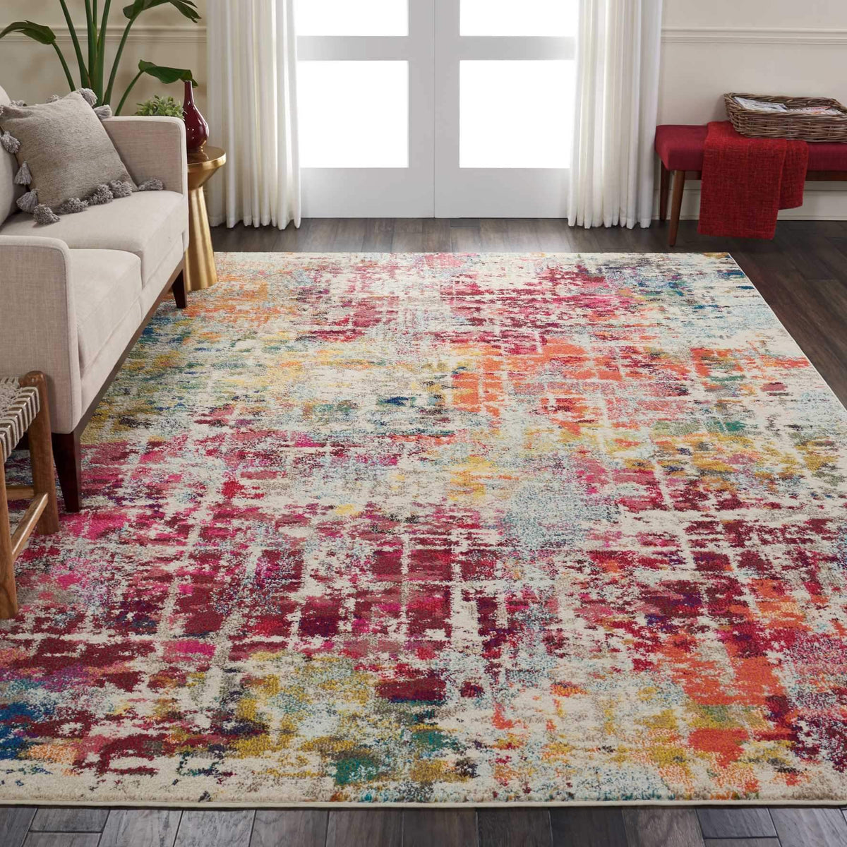 Celestial CES13 Pink/Multi Area Rug-Area Rug-Nourison-The Rug Truck