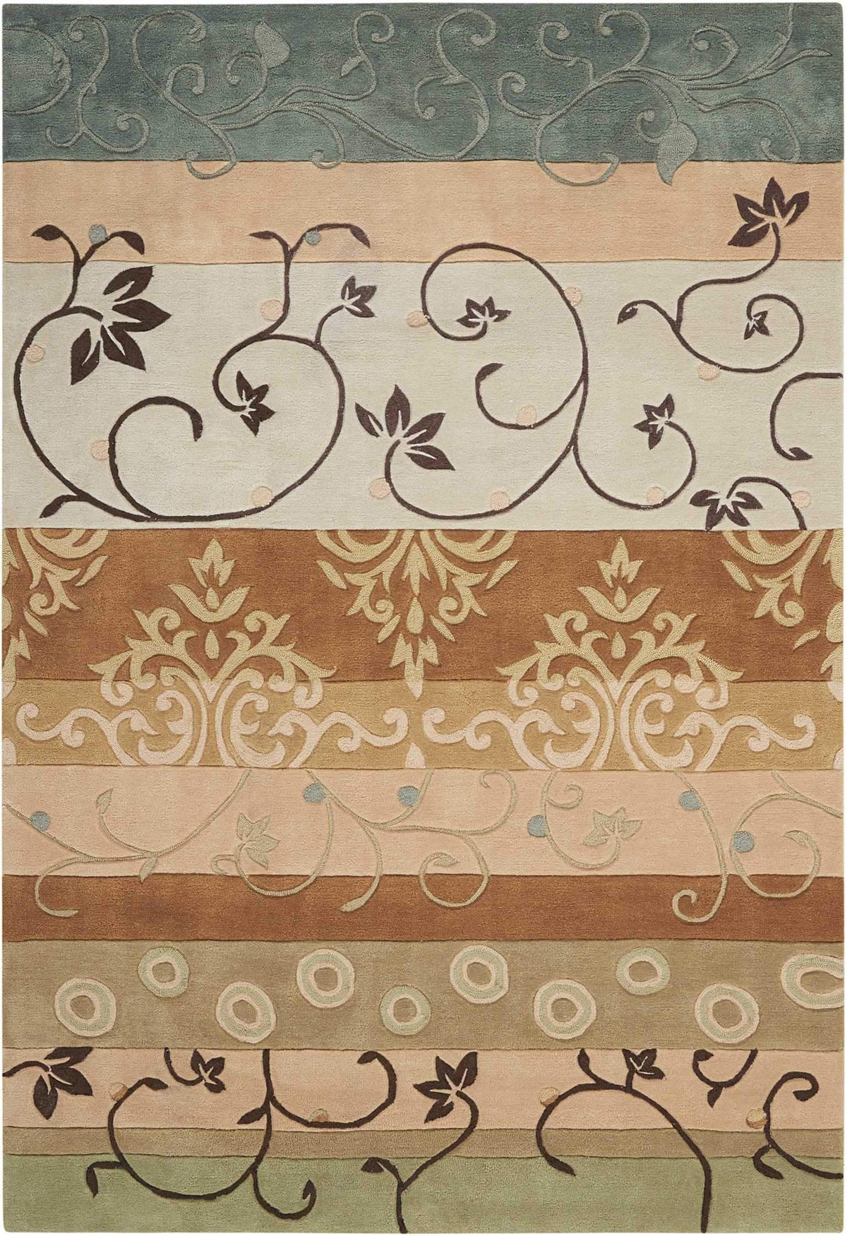 Create CRN10 Green Area Rug-Area Rug-The Rug Truck-3&#39;6&quot; x 5&#39;6&quot;-The Rug Truck