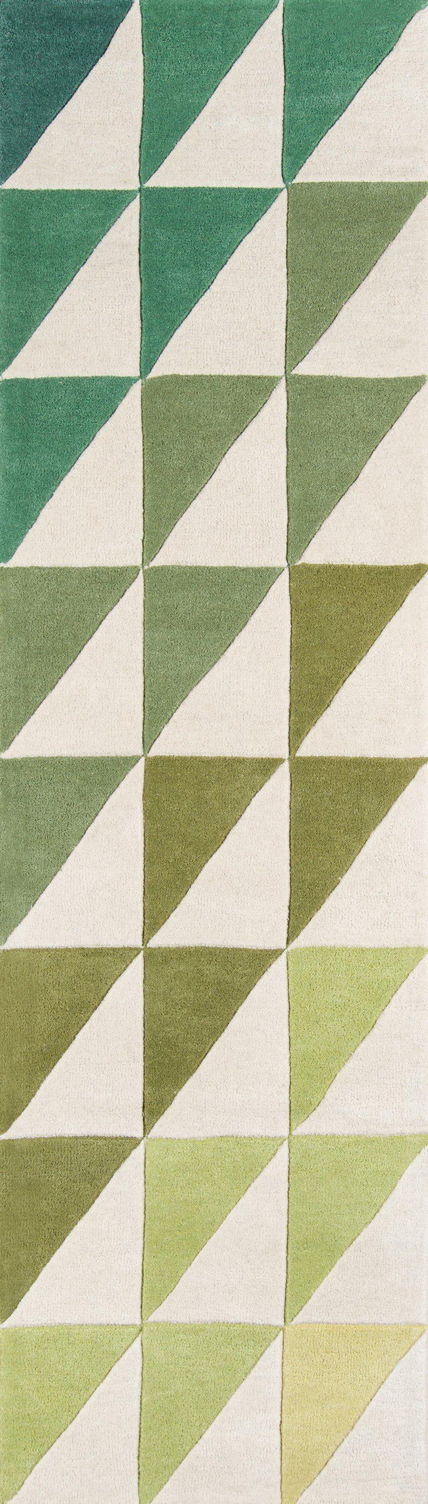 Novogratz by Momeni Delmar DEL-6 Agatha Side Triangle Lime Area Rug-Area Rug-Momeni-The Rug Truck