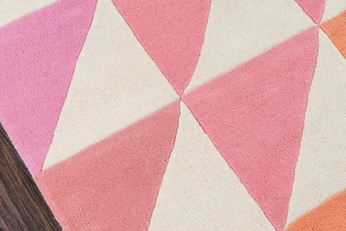 Novogratz by Momeni Delmar DEL-6 Agatha Side Triangle Pink Area Rug-Area Rug-Momeni-The Rug Truck