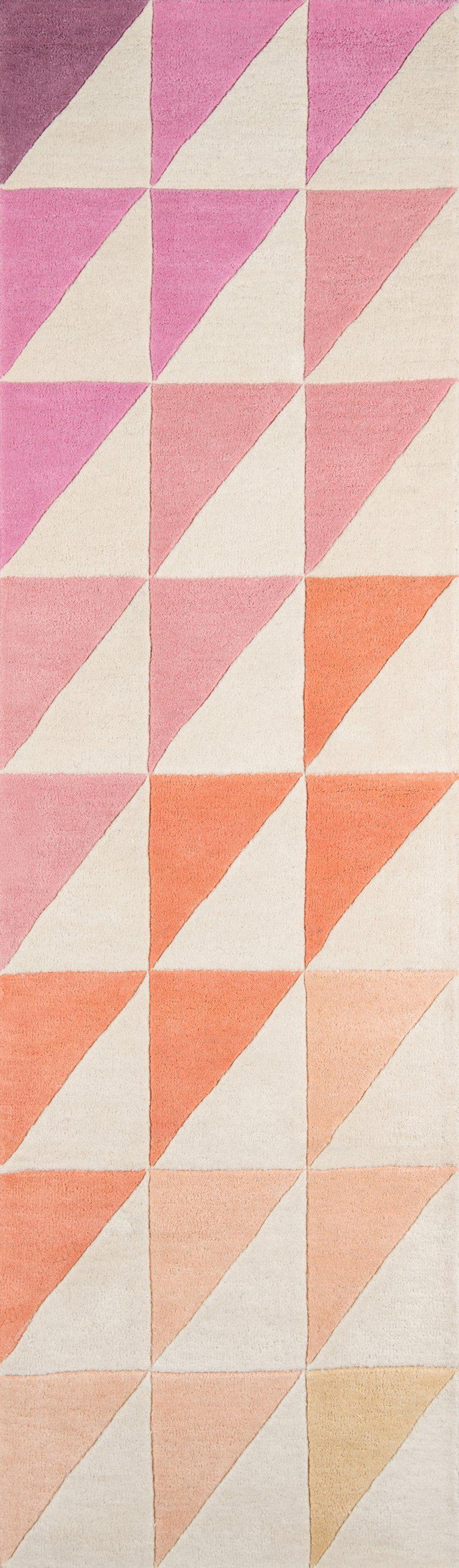 Novogratz by Momeni Delmar DEL-6 Agatha Side Triangle Pink Area Rug-Area Rug-Momeni-The Rug Truck