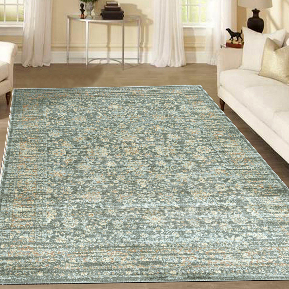 Francesca 501 Light Green Area Rug (7&#39;10 x 10&#39;6)