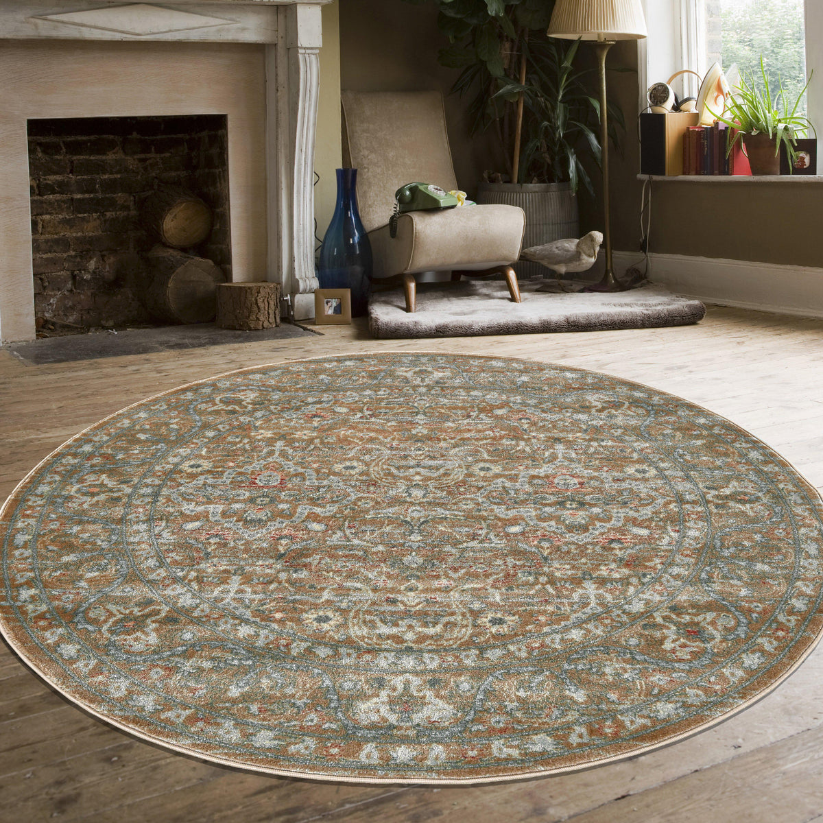Francesca 502 Beige Area Rug (5&#39;3 Round)