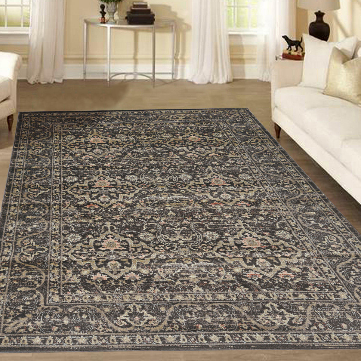 Francesca 502 Light Brown Area Rug (7&#39;10 x 10&#39;6)