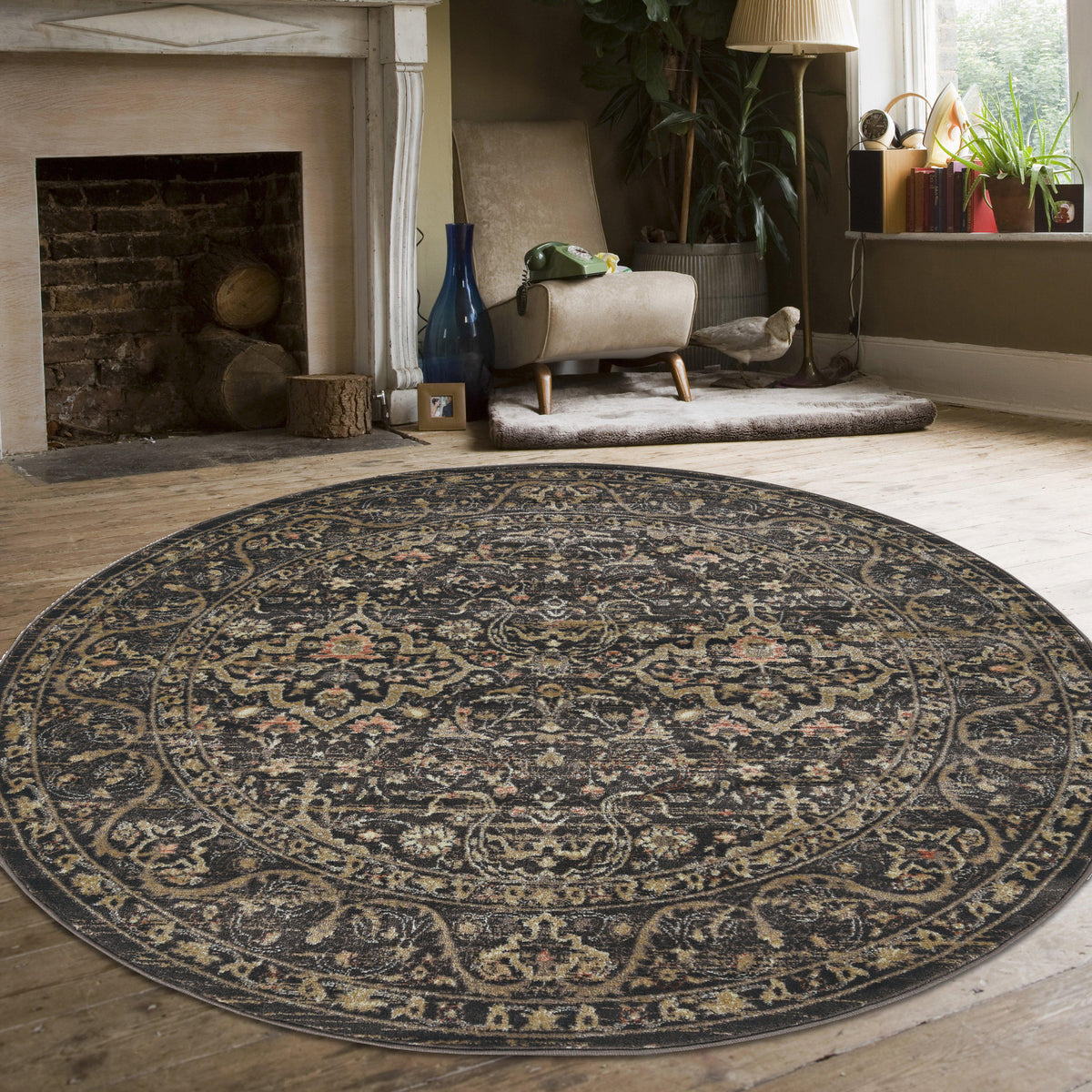 Francesca 502 Light Brown Area Rug (5&#39;3 Round)