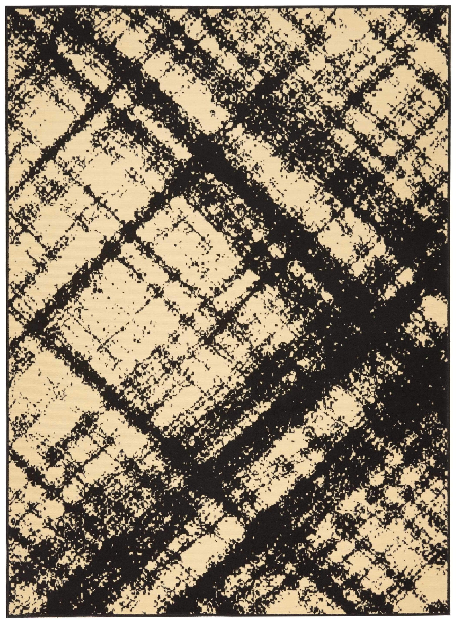 Grafix GRF01 Cream Black Area Rug-Area Rug-Nourison-5'3" x 7'3"-The Rug Truck