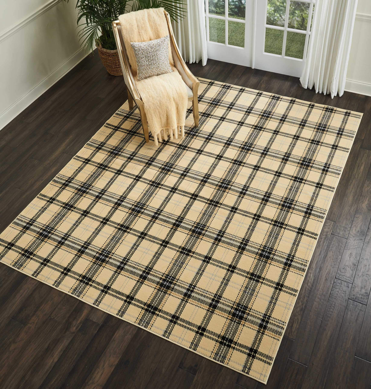 Grafix GRF03 Cream Black Area Rug-Area Rug-Nourison-The Rug Truck