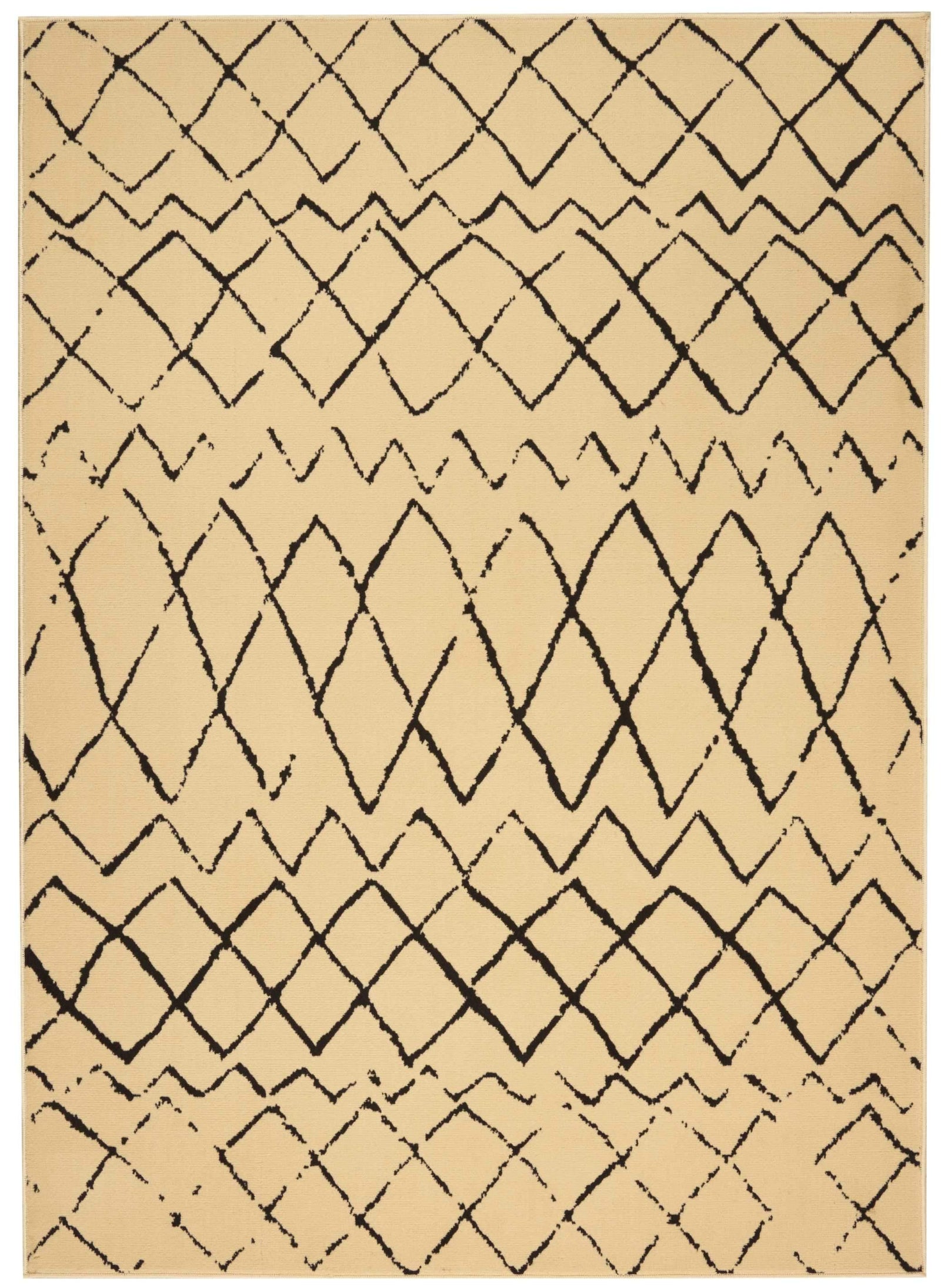 Grafix GRF04 Cream Black Area Rug-Area Rug-Nourison-5'3" x 7'3"-The Rug Truck