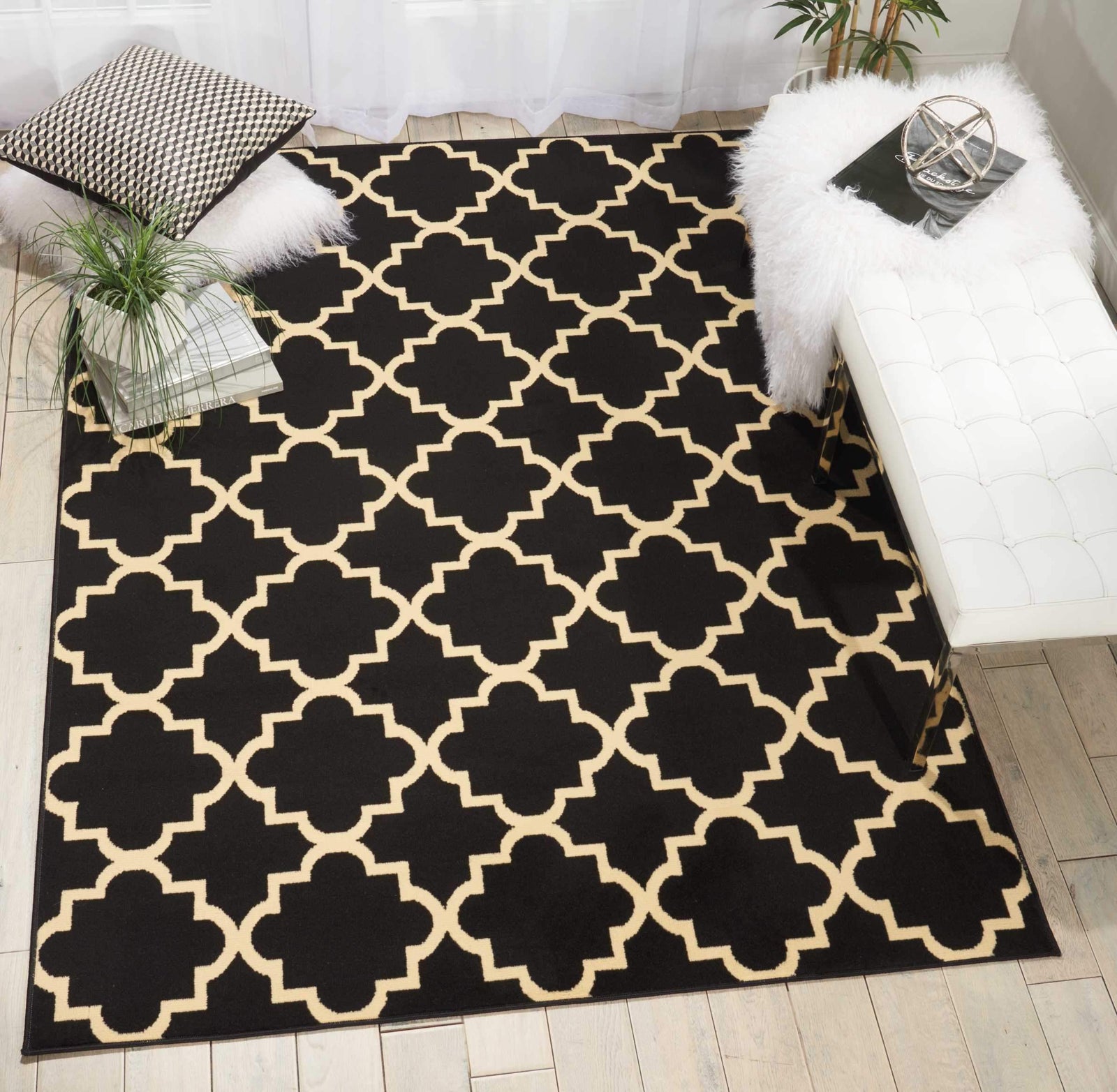 Grafix GRF08 Black Area Rug-Area Rug-Nourison-5'3" x 7'3"-The Rug Truck