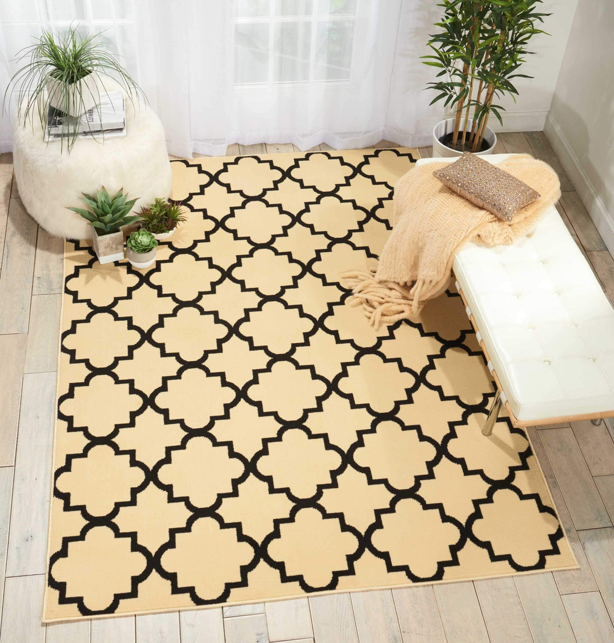 Grafix GRF08 Cream Black Area Rug-Area Rug-Nourison-The Rug Truck