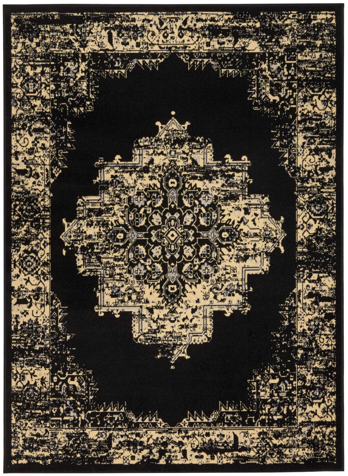 Grafix GRF14 Black Area Rug-Area Rug-Nourison-5&#39;3&quot; x 7&#39;3&quot;-The Rug Truck